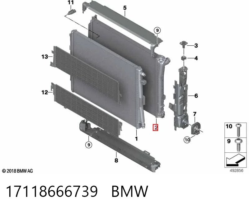 17118666739 BMW Radiador adicional de refrigeración del motor