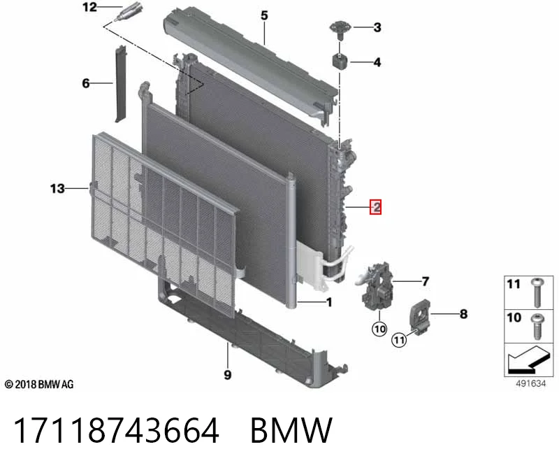 17118743664 BMW Refrigeración del motor