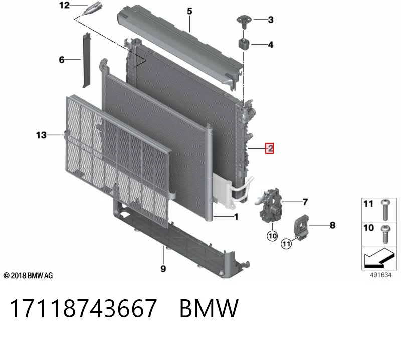 17118743667 BMW Refrigeración del motor