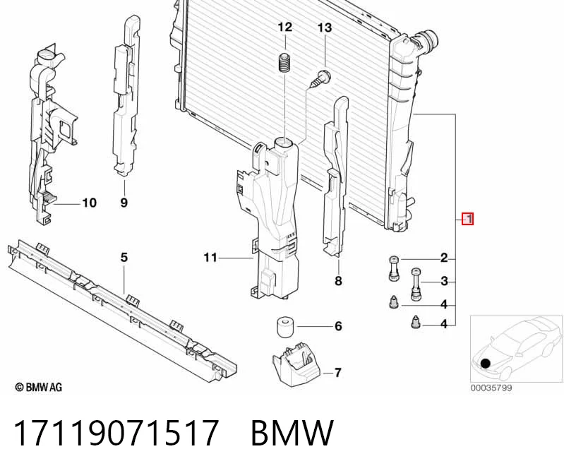 17119071517 BMW Refrigeración del motor