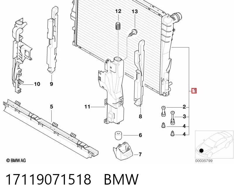 17119071518 BMW Refrigeración del motor