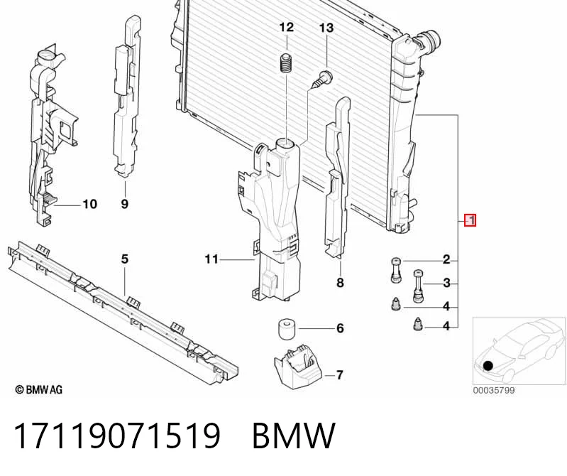 17119071519 BMW Refrigeración del motor