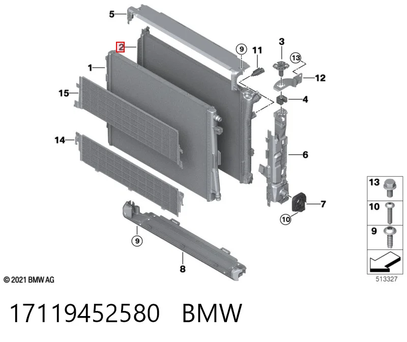17119452580 BMW Refrigeración del motor