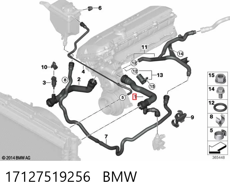 17127519256 BMW Manguera superior del radiador