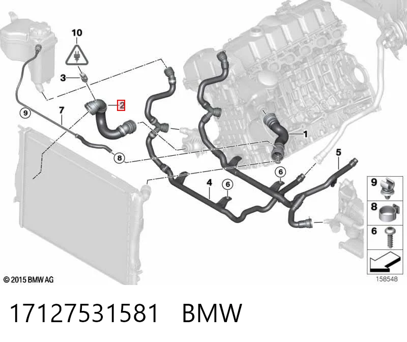 17127531581 BMW Manguera inferior del radiador