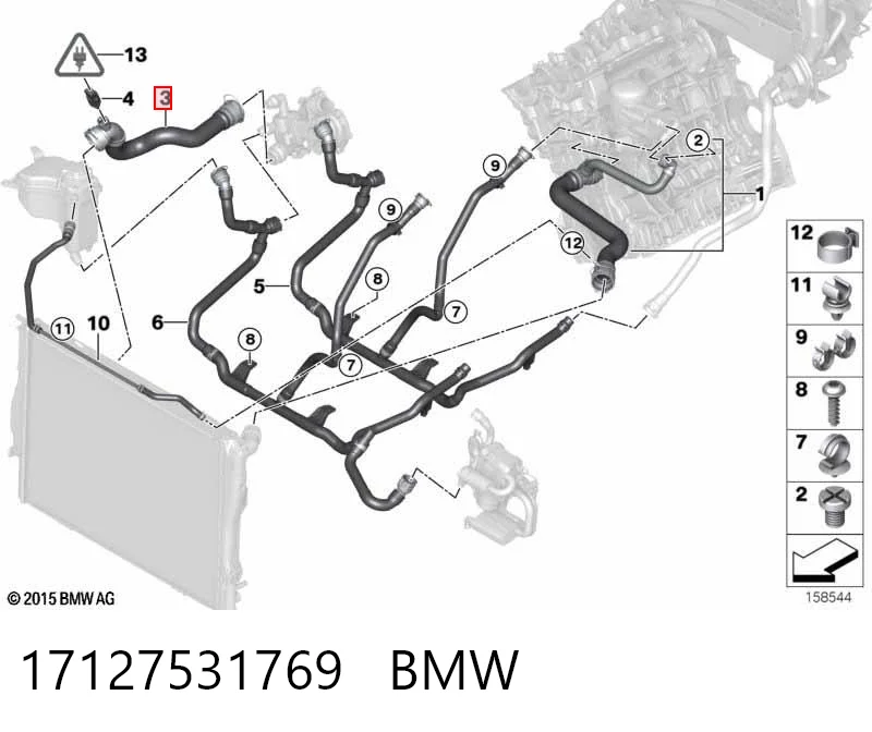 17127531769 BMW Manguera inferior del radiador