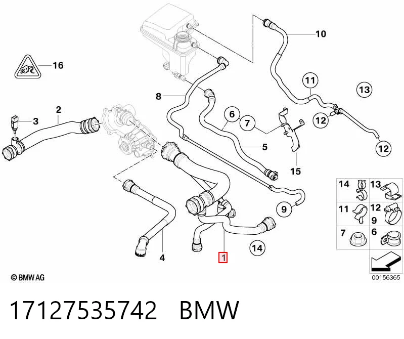 17127535742 BMW Manguera superior del radiador