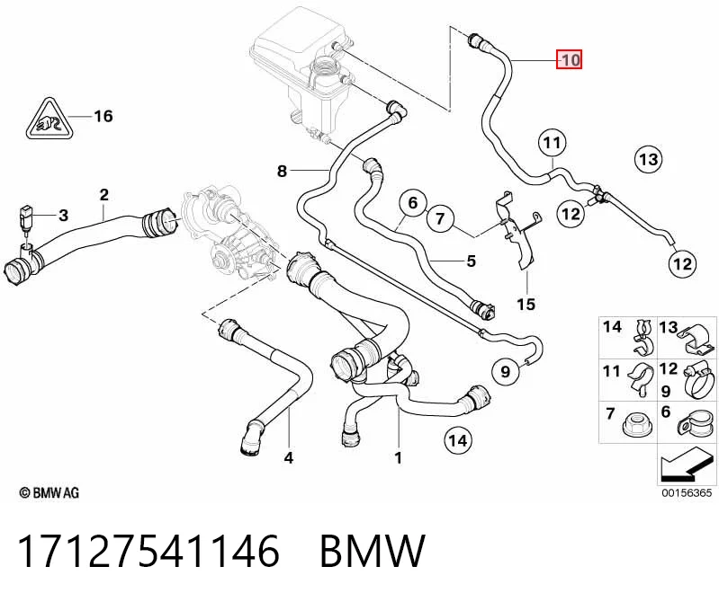 17127541146 BMW Manguera de refrigeración