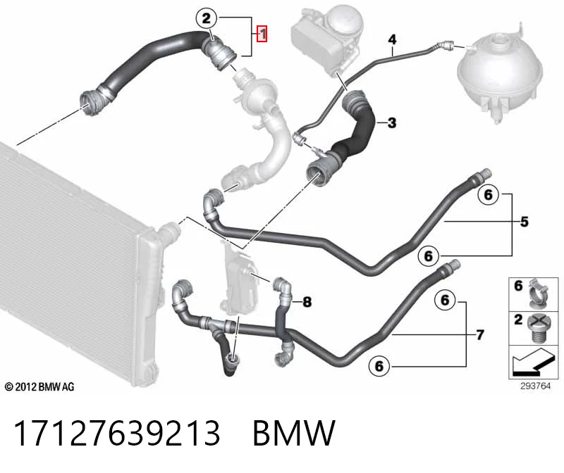 17127639213 BMW Manguera inferior del radiador