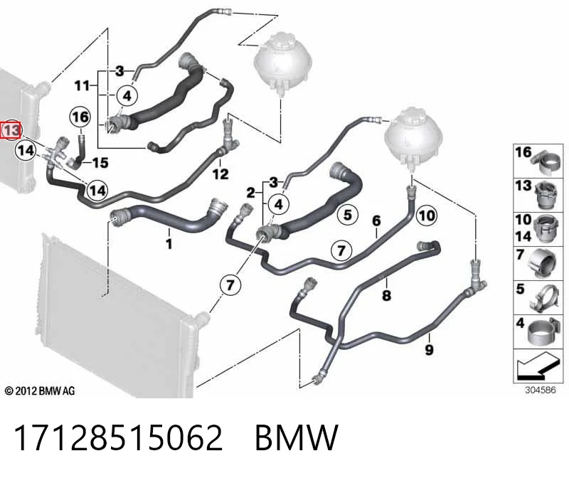 17128515062 BMW Tapón del depósito de expansión