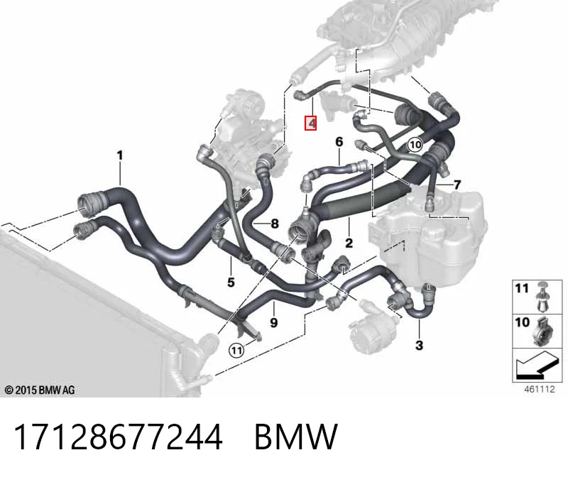 17128677244 BMW Manguera de refrigeración