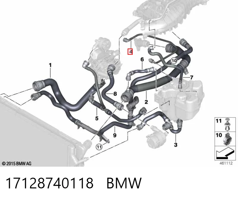 17128740118 BMW Manguera de refrigeración