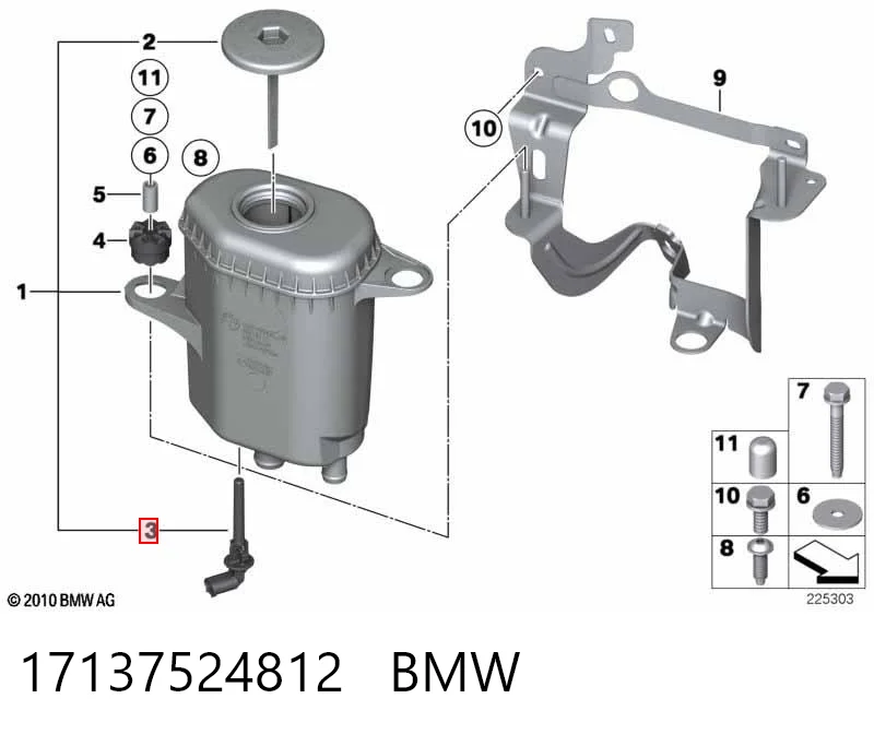 17137524812 BMW Sensor de nivel de refrigerante del depósito