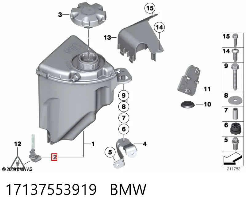 17137553919 BMW Sensor de nivel de refrigerante del depósito