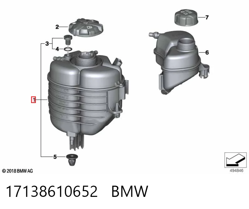 17138610652 BMW Depósito de expansión