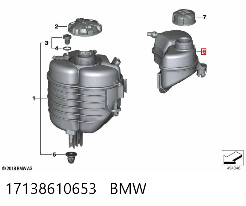 17138610653 BMW Depósito de expansión