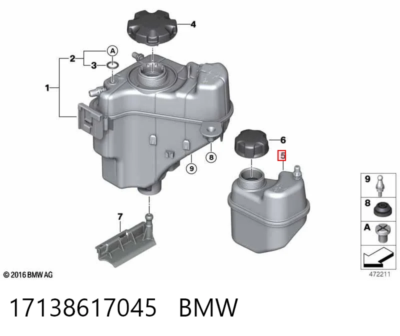 17138617045 BMW Depósito de expansión