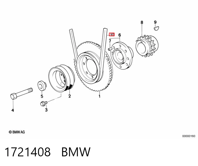 Correa de accesorios 1721408 BMW