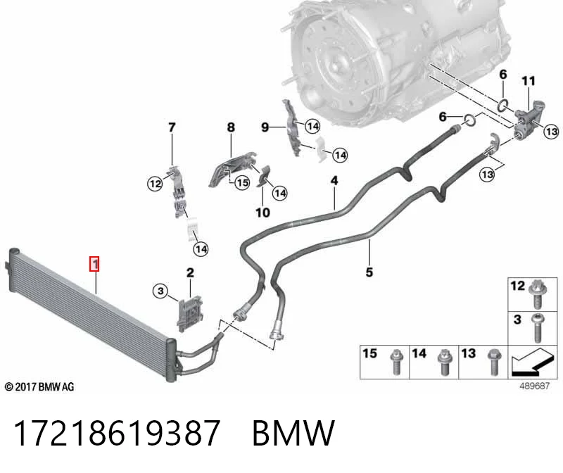 17218619387 BMW Radiador de refrigeración de la transmisión
