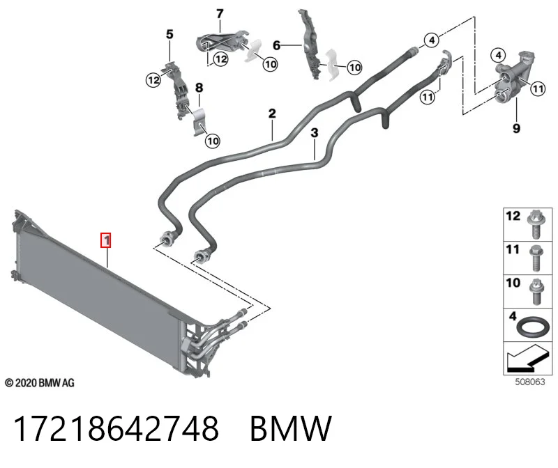 17218642748 BMW Radiador de refrigeración de la transmisión
