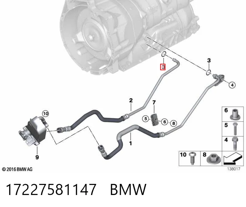 17227581147 BMW Junta de tapa del tubo de llenado de aceite
