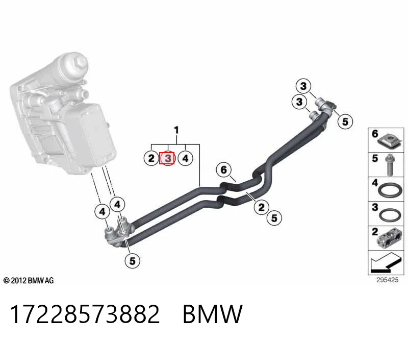 17228573882 BMW Junta de radiador de aceite