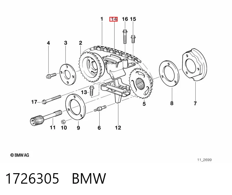 1726305 BMW Tensor de cadena de distribución del árbol de levas