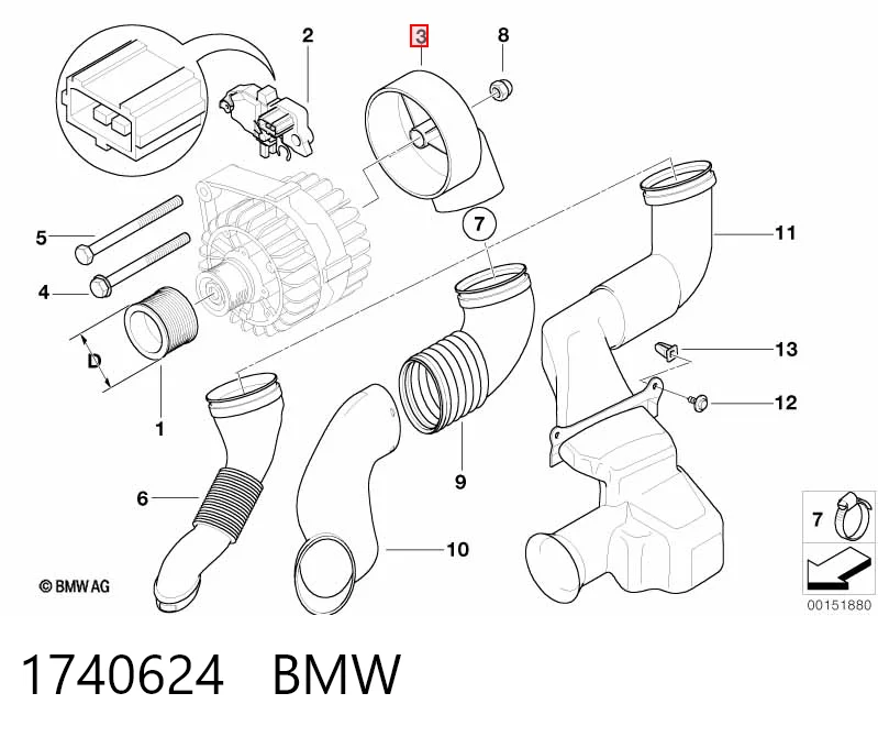 1740624 BMW Alternador de coche