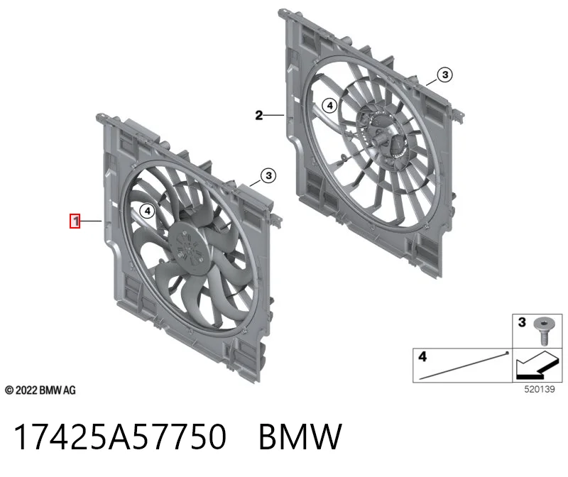 17425A57750 BMW Ventilador de refrigeración del motor