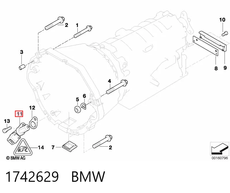 1742629 BMW Sensor de posición del cigüeñal