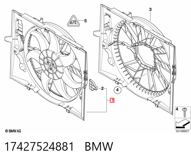 17427524881 BMW Ventilador de refrigeración del motor