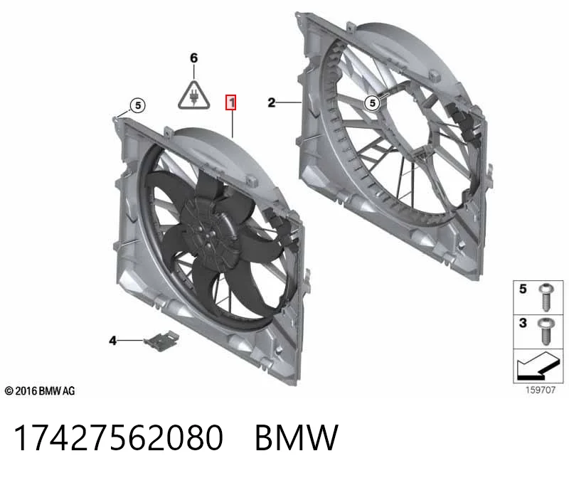 17427562080 BMW Ventilador de refrigeración del motor