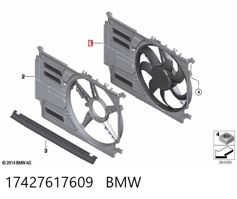 17427617609 BMW Ventilador de refrigeración del motor