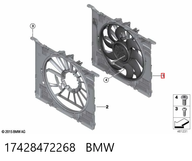 17428472268 BMW Ventilador de refrigeración del motor