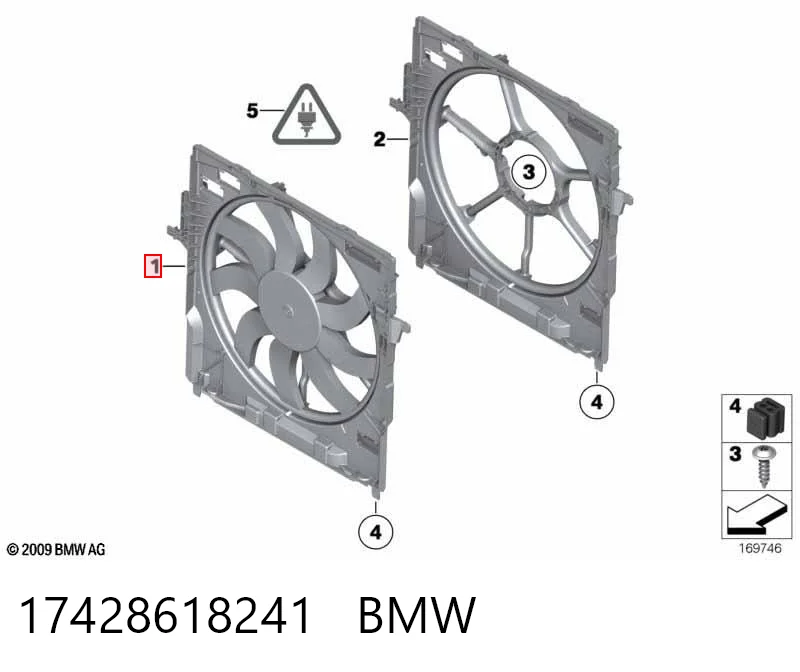17428618241 BMW Ventilador de refrigeración del motor