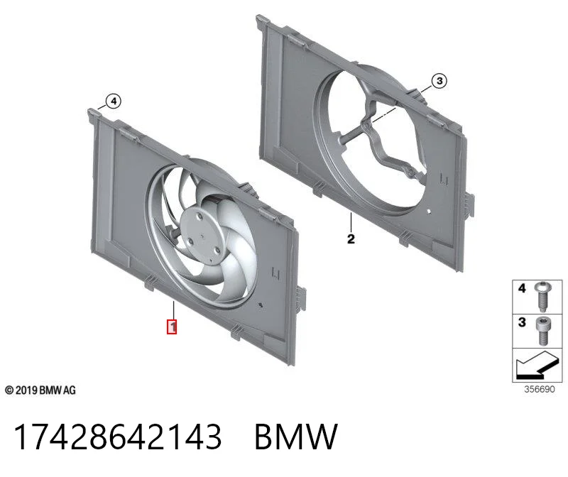17428642143 BMW Ventilador de refrigeración del motor