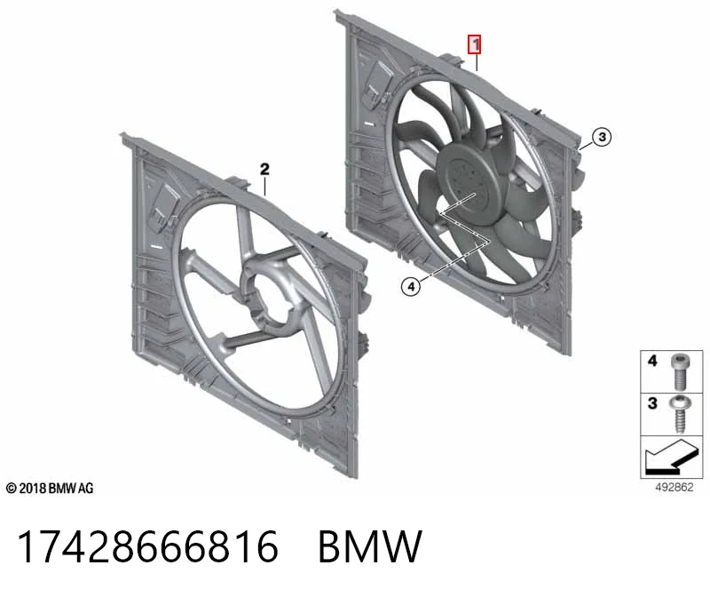 17428666816 BMW Ventilador de refrigeración del motor