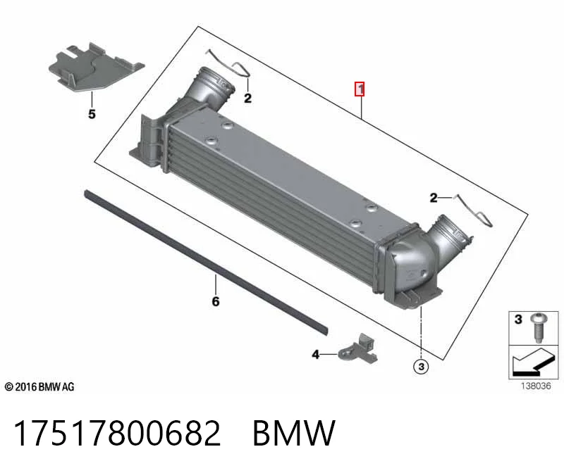 17517800682 BMW Radiador de intercooler