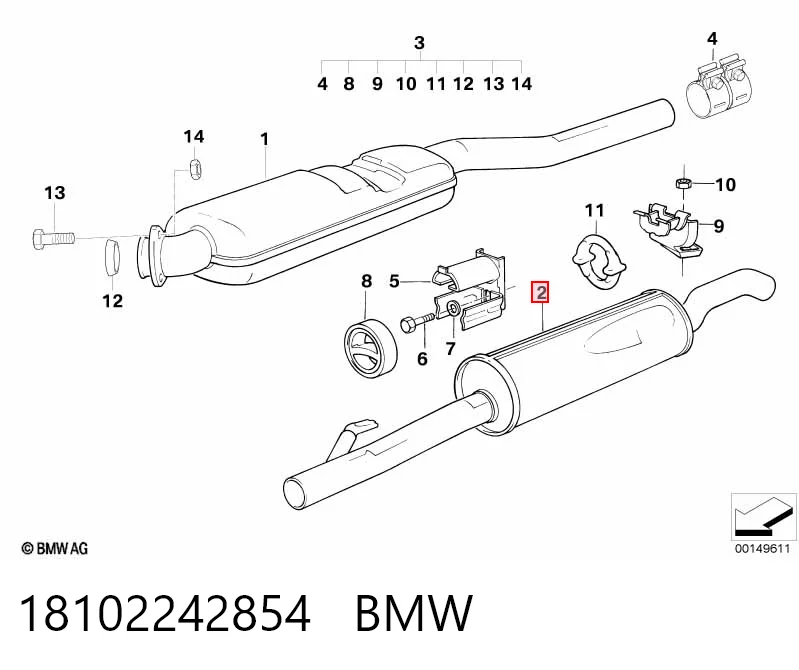 Silencioso trasero BMW 5  (E34)
