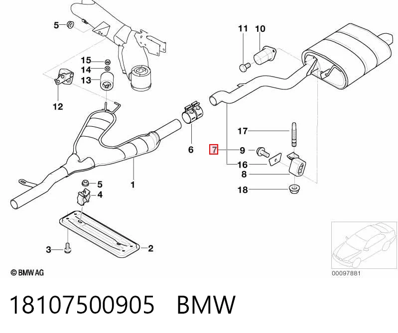 Silencioso trasero BMW 5 (1995-2003)
