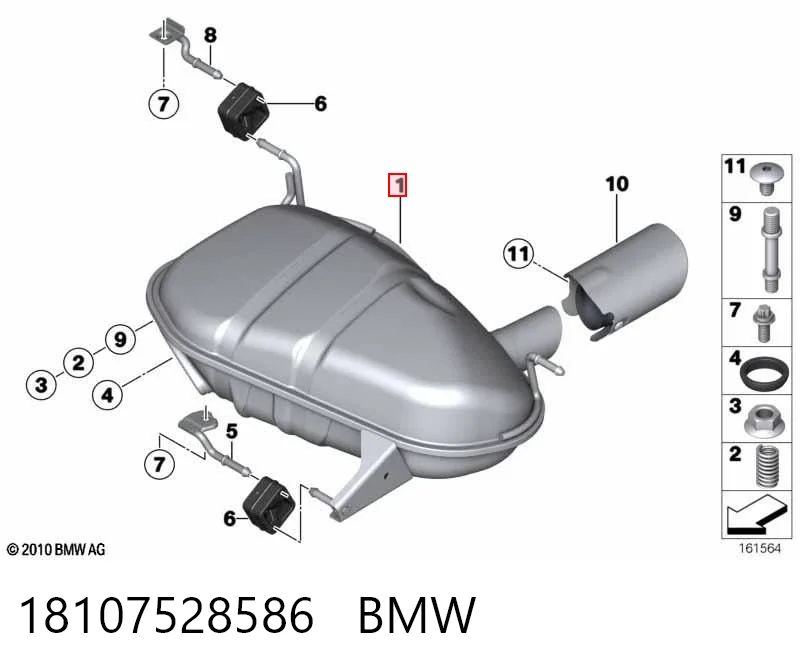 Silenciador trasero BMW 1 hatchback (E81) (2006 - 2012) precio, desde 130,65 EUR