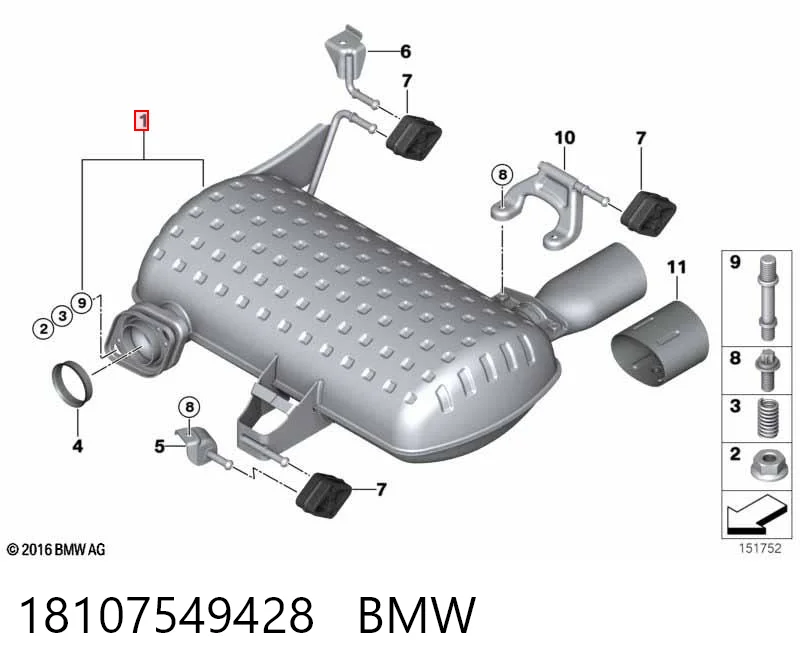 Silenciador trasero para BMW 3 E90