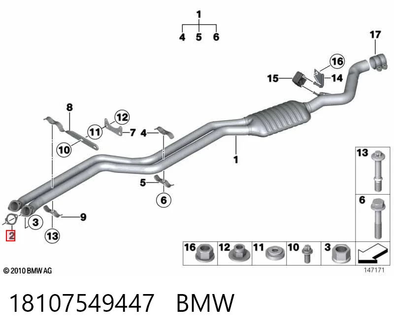 18107549447 BMW Junta de sistema de escape