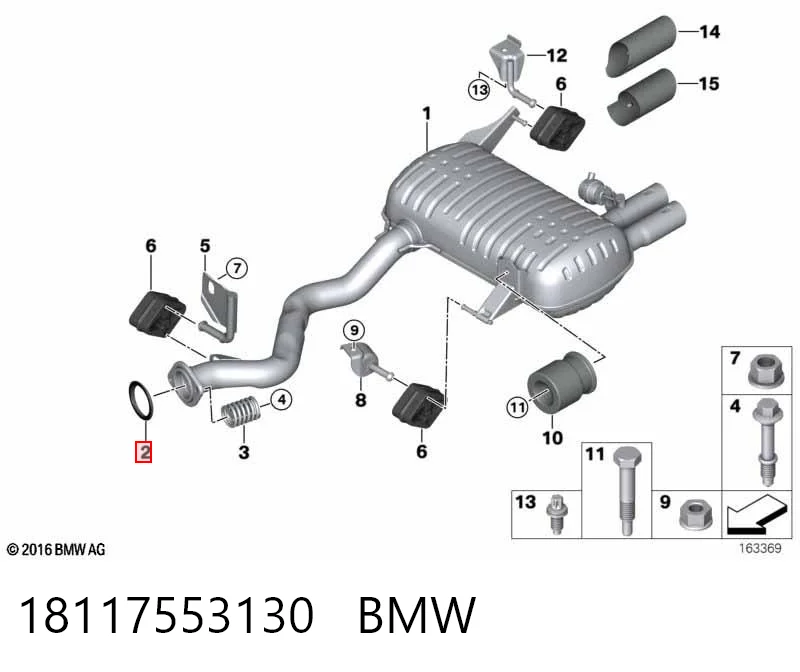 18117553130 BMW Junta de sistema de escape