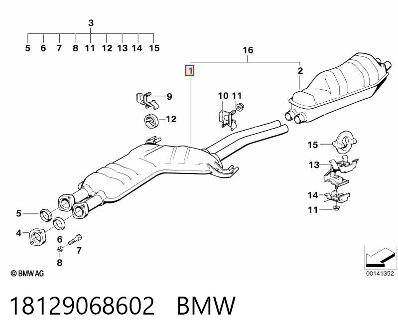 Silenciador trasero para BMW 7 E32