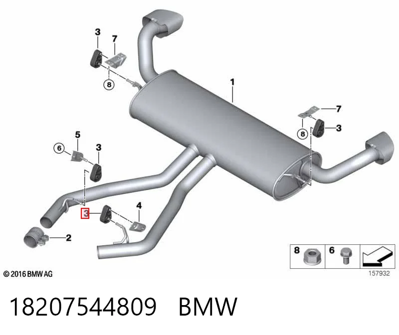 18207544809 BMW Soporte de escape
