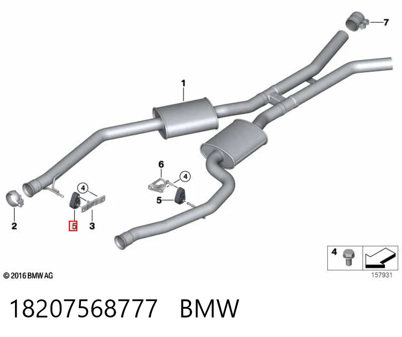 18207568777 BMW Abrazadera de silenciador trasera