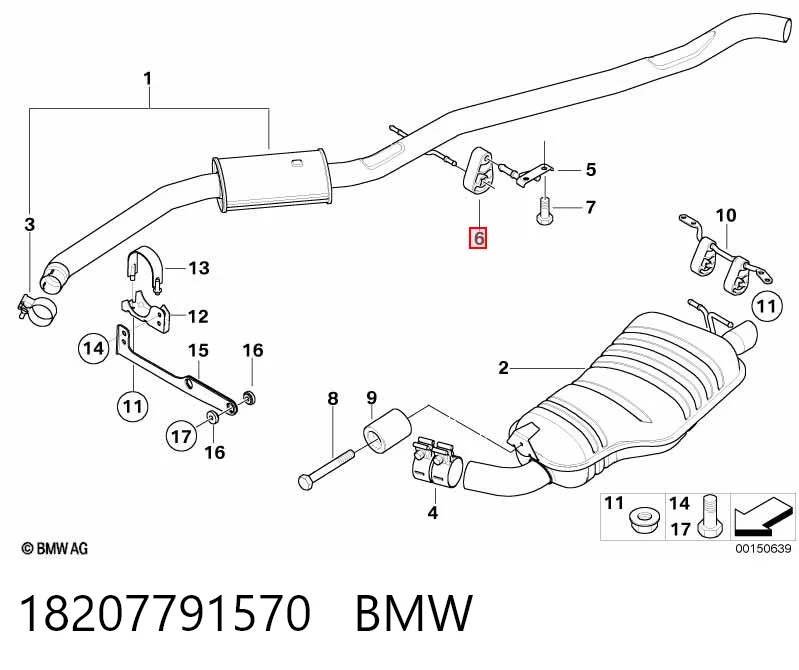 18207791570 BMW Soporte de escape