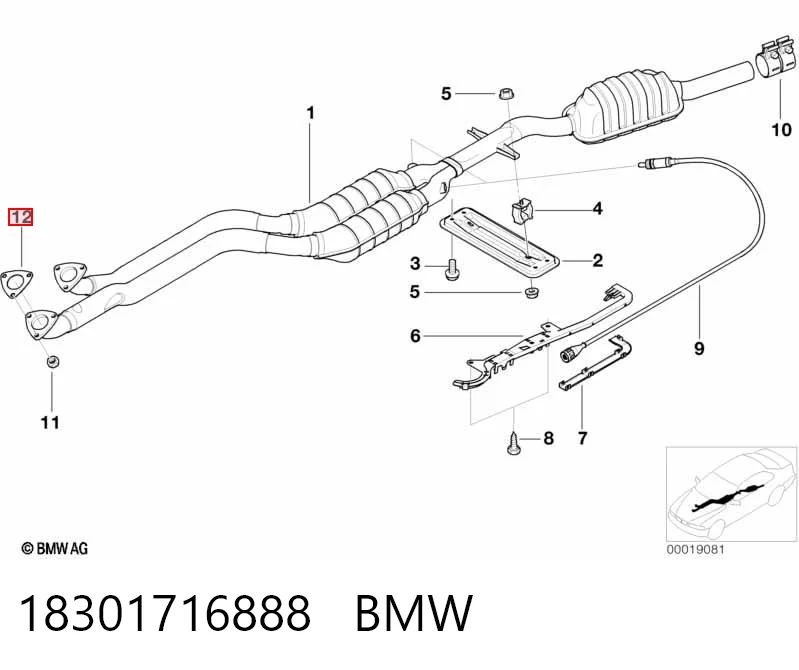 18301716888 BMW Junta de sistema de escape