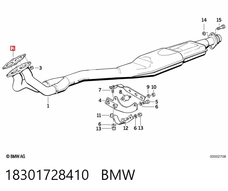 Junta de tubo de escape 18301728410 BMW